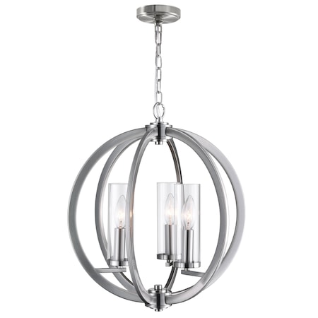 Cwi Lighting Elton 3 Light Chandelier With Satin Nickel Finish 9951P16-3-606